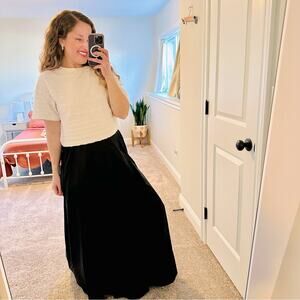 Vintage Black Handmade Maxi Skirt XS